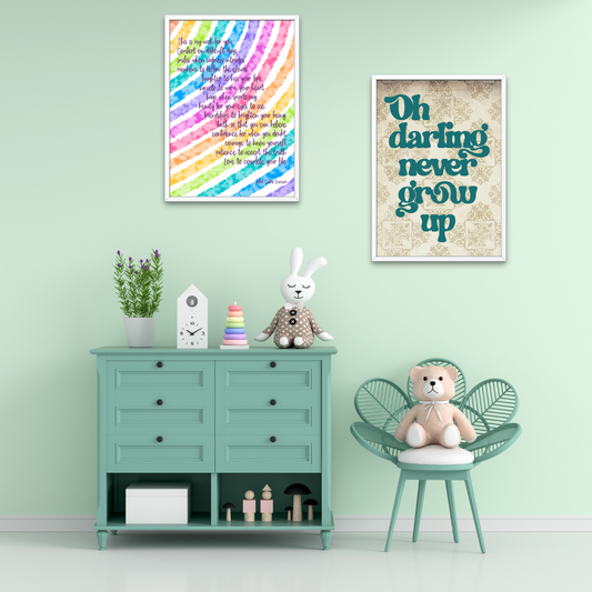 Never Grow Up Retro Print