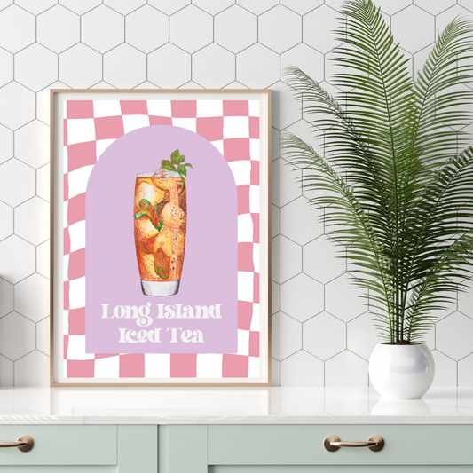 Cocktail Long Island Iced Tea Retro Print