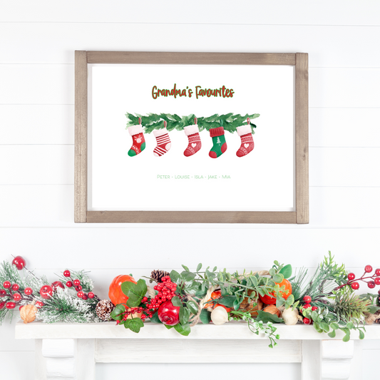 Family Christmas Stocking Print