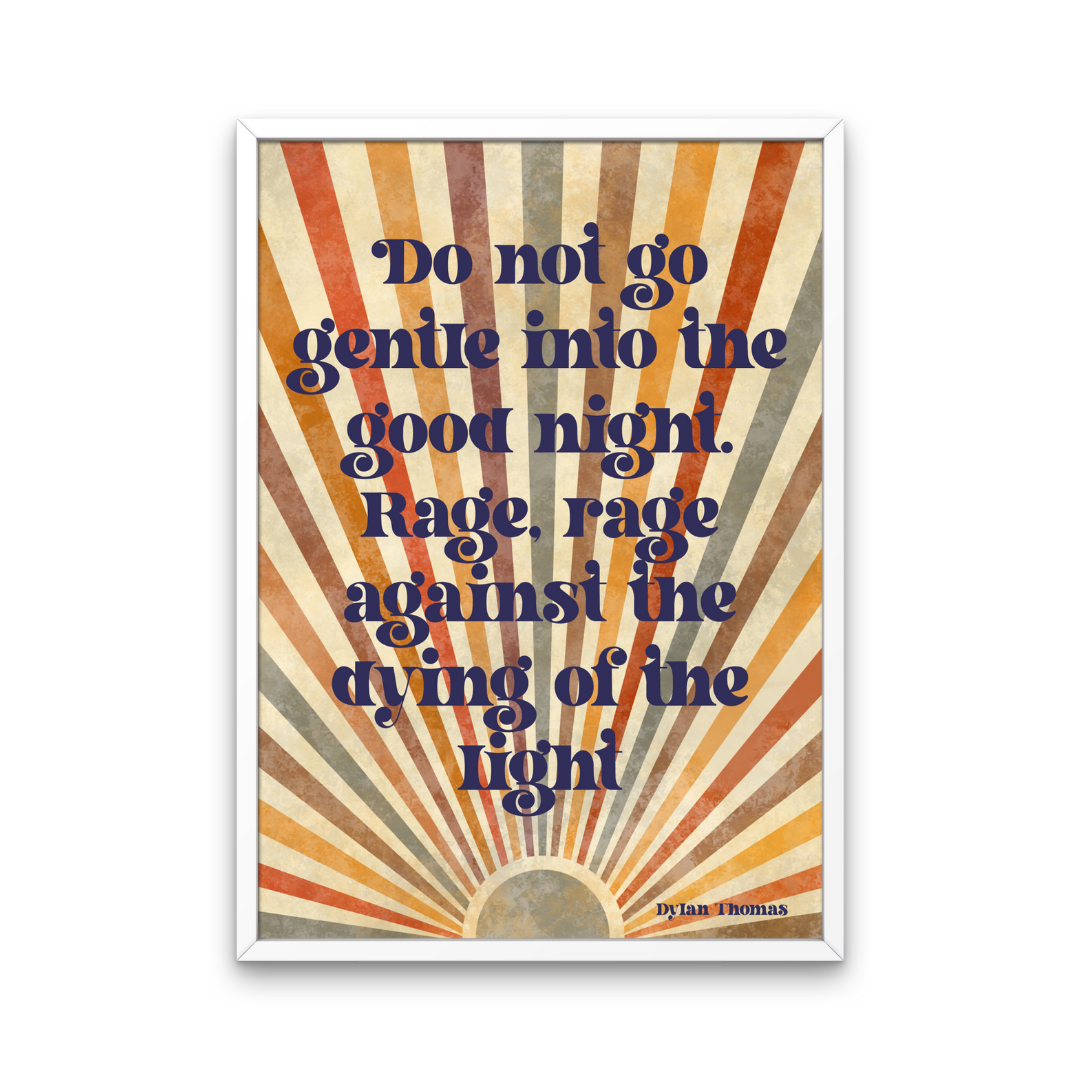 Dylan Thomas Retro Quote Print