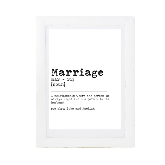 Marriage Dictionary Print