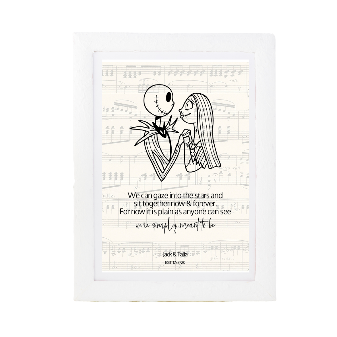 Nightmare Before Christmas Personalised Couple Print