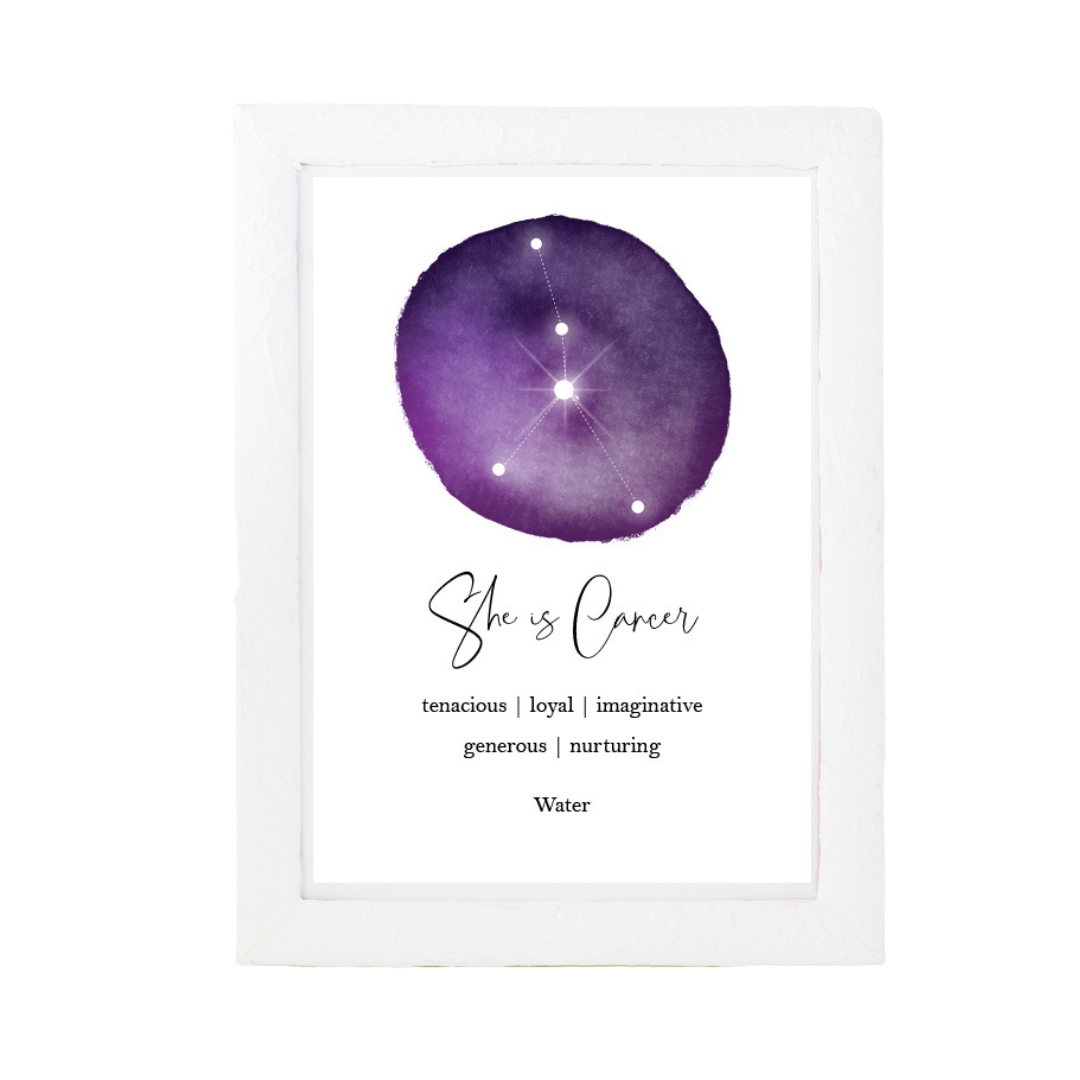 Purple She Is Star Sign Print