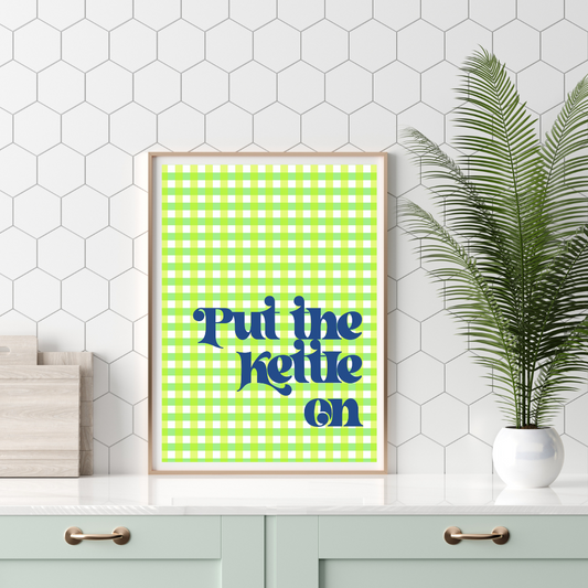 Put The Kettle On Plaid Print