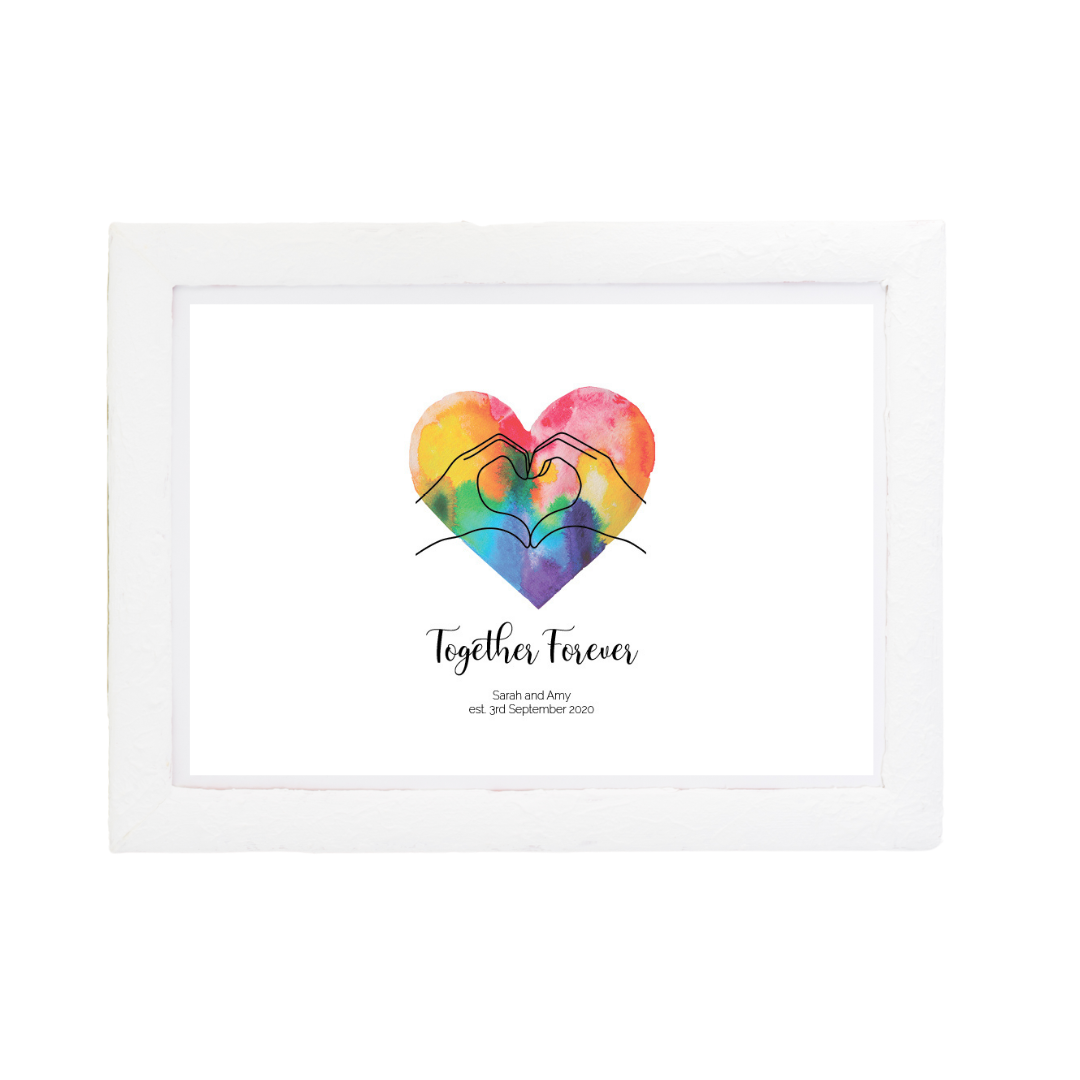 Rainbow Personalised Couple Print