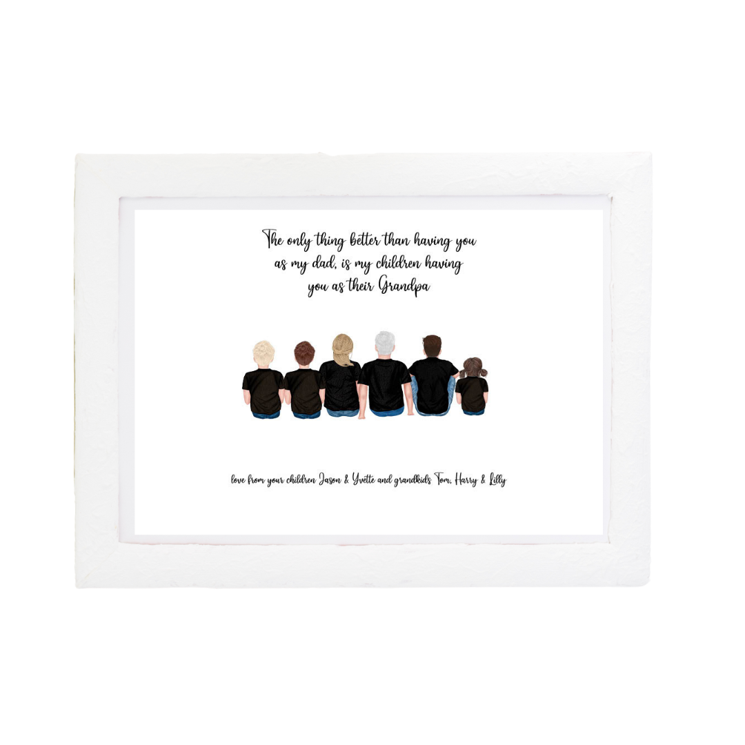 Sitting Family Silhouette Print