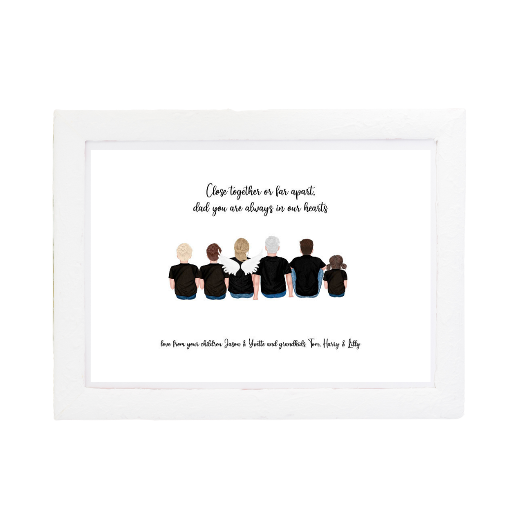 Sitting Family Silhouette Print