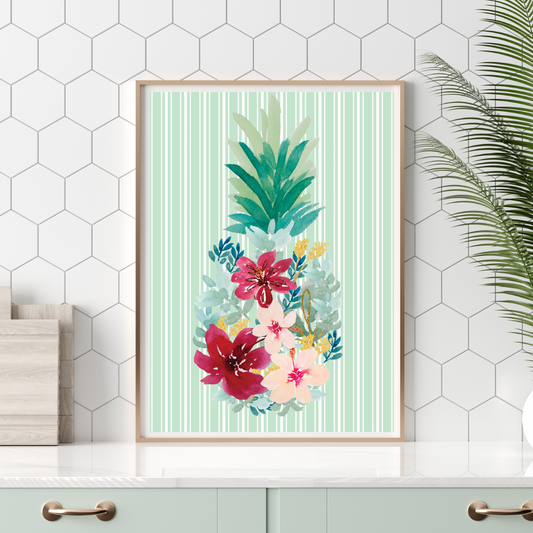 Floral Pineapple Print