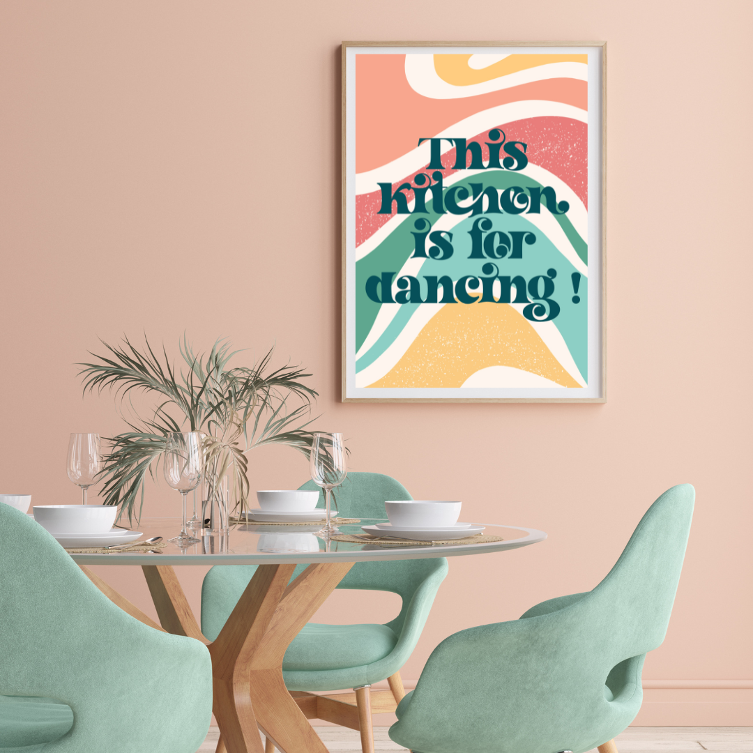 This Kitchen is For Dancing Retro Print