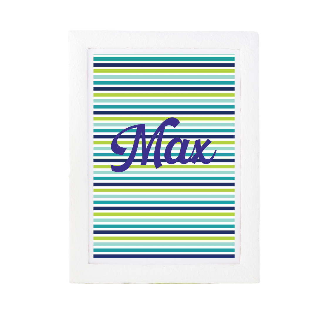 Varsity Name Print Citrus Stripe