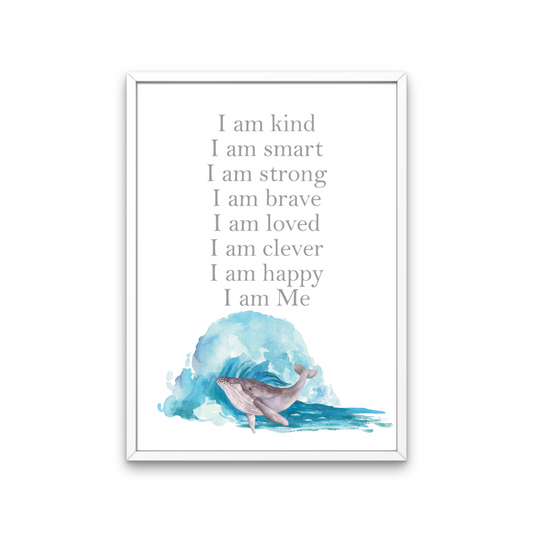 Whale Child's Affirmation / I Am Print